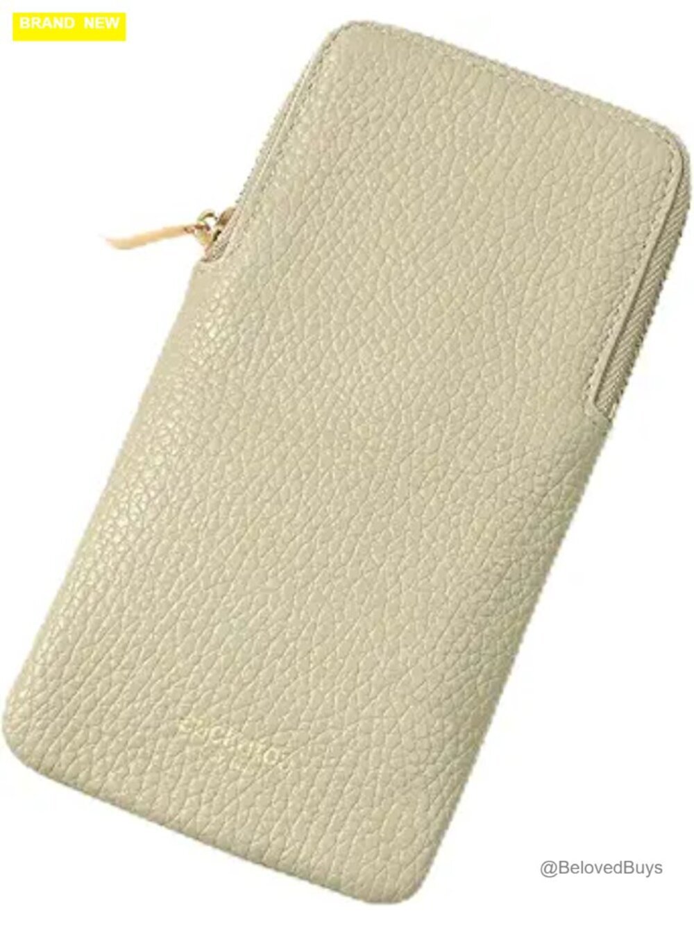 Genuine Leather Zipper Eyeglass Pouch Sunglasses Case Soft Pebble Grain